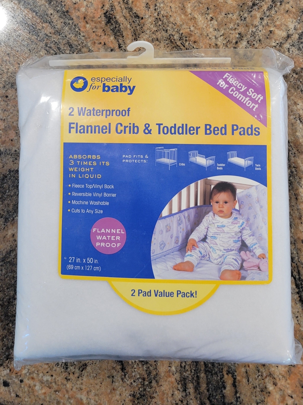 Especially For baby: Two pack waterproof flannel crib and toddler bed pads. $5